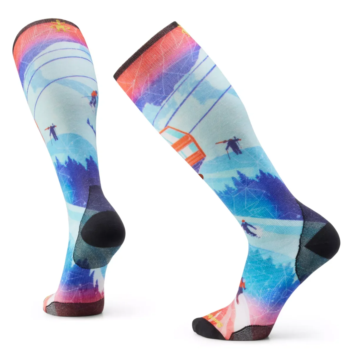 Smartwool Bas Zero Cushion Ski Day Print Over the Calf - Unisexe
